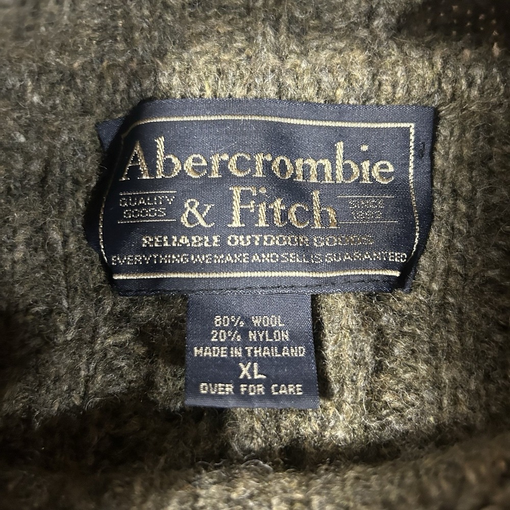 VTG Abercrombie And Fitch Wool Turtleneck Sweater Knit Fisherman Womens XL - Picture 4 of 9